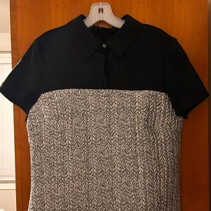 Elegant Black and Gray Women's Button Down Shirt